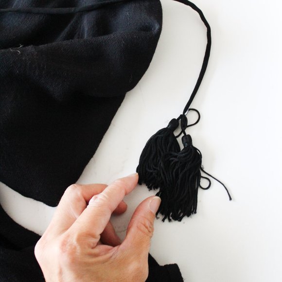 Free People Black Coverup with tassels Size Small Petite ( S / P ) - Picture 7 of 8